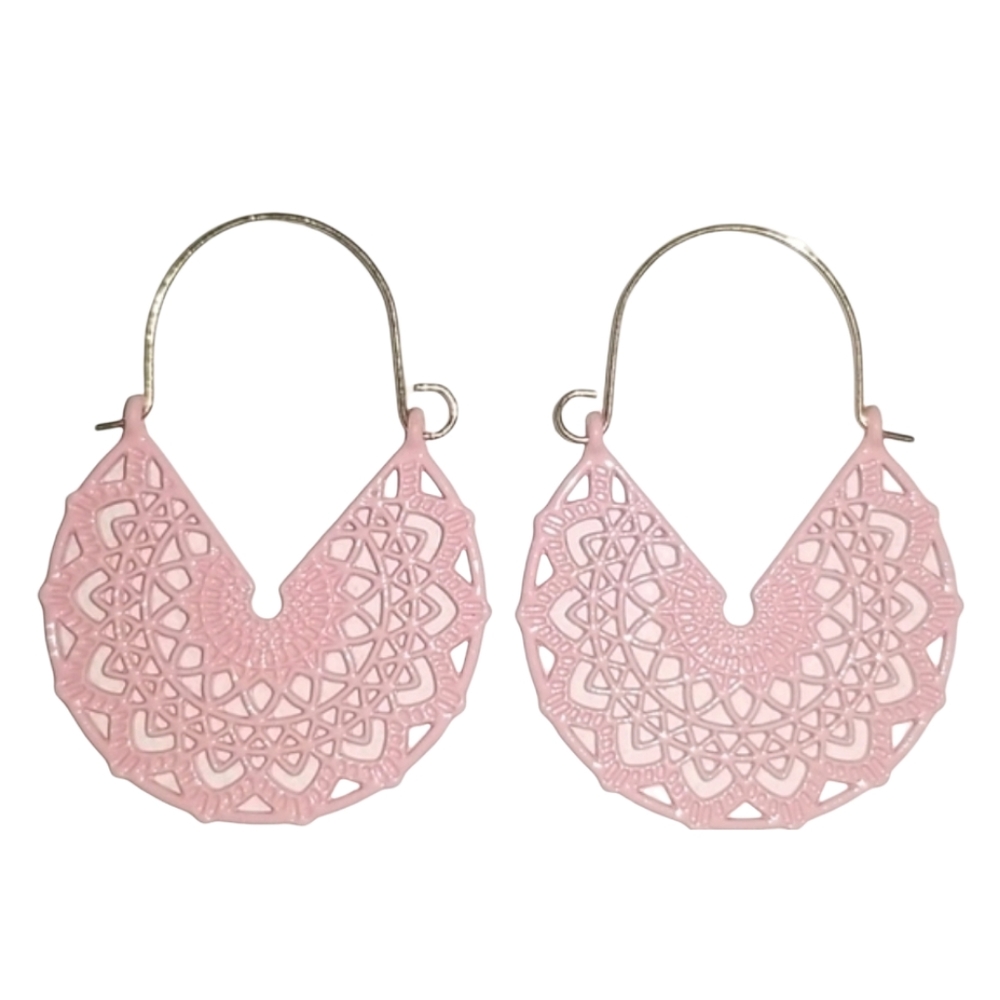 Boho Mandala Earrings (pink)